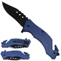 Navy Handle Spring Assisted Pocket Knife