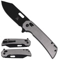 Falcon Gray Spring Assisted Pocket Knife with Lock Mechanism.