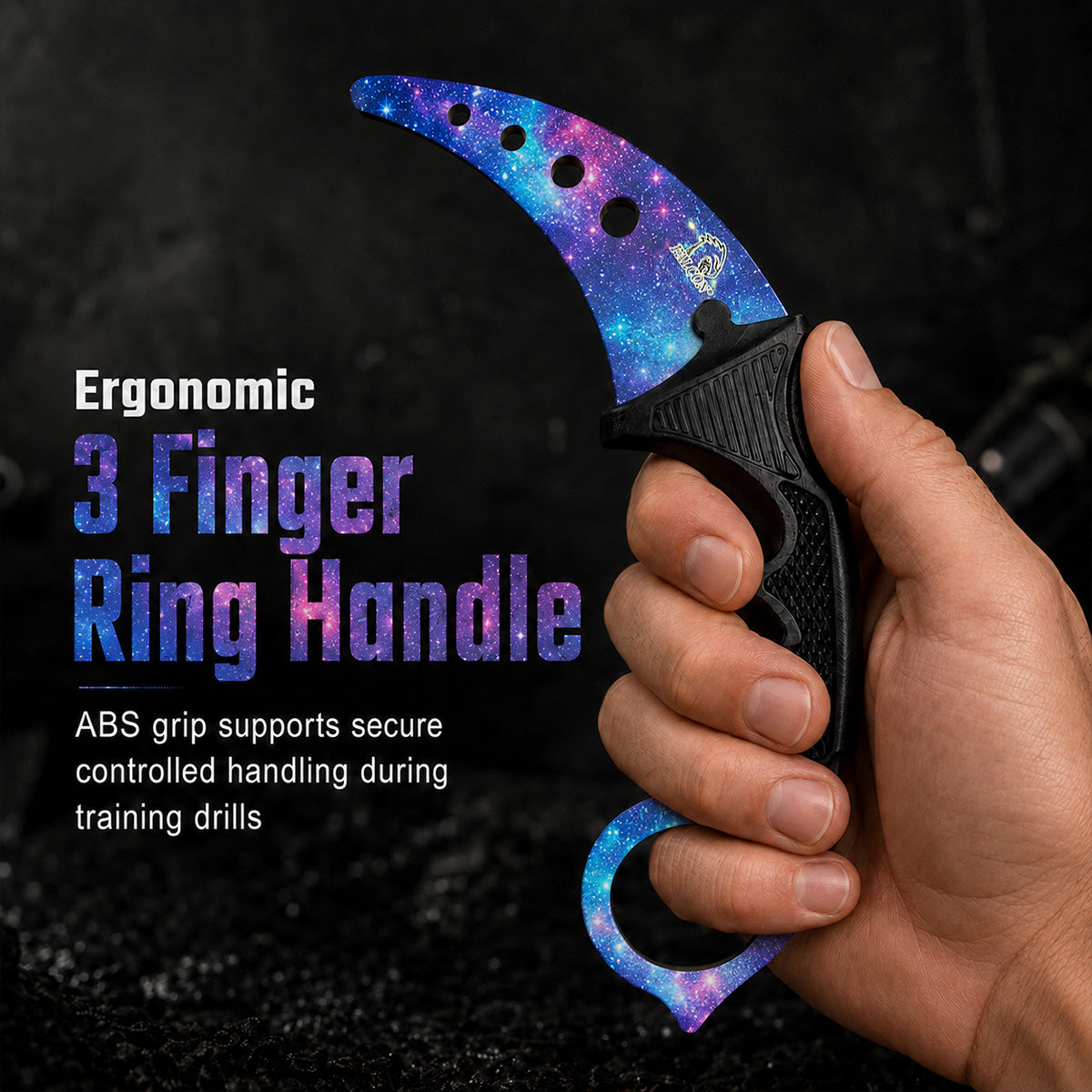 Falcon 7 1/2" Purple Combat Karambit Trainer Knife