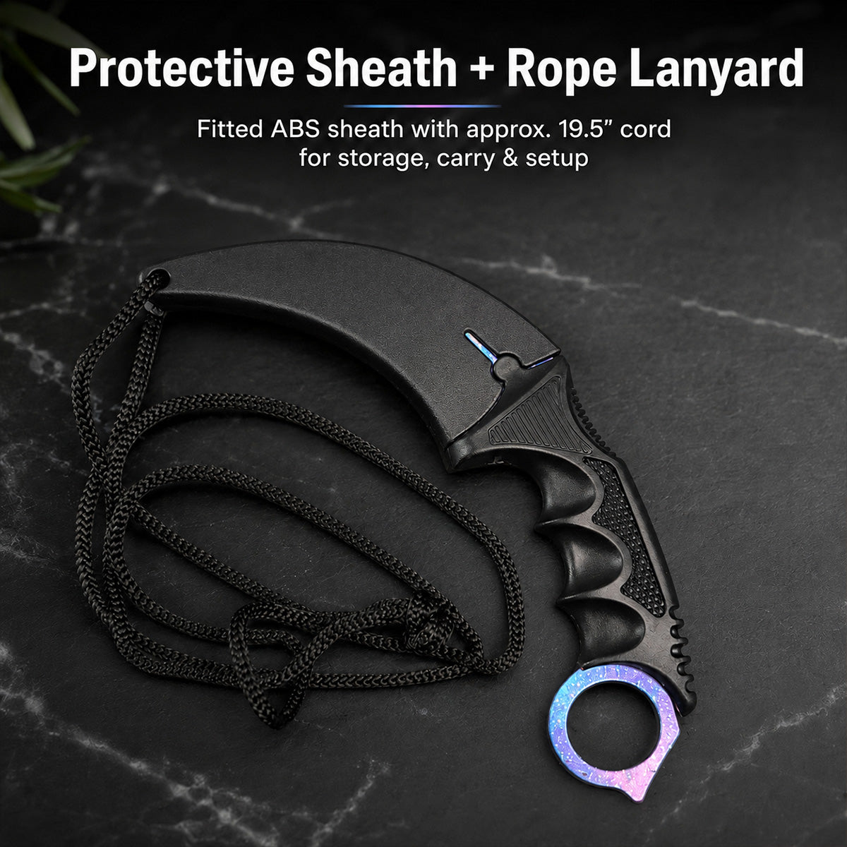 Falcon 7 1/2" Purple Combat Karambit Trainer Knife