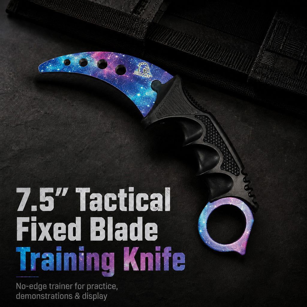 Falcon 7 1/2" Purple Combat Karambit Trainer Knife