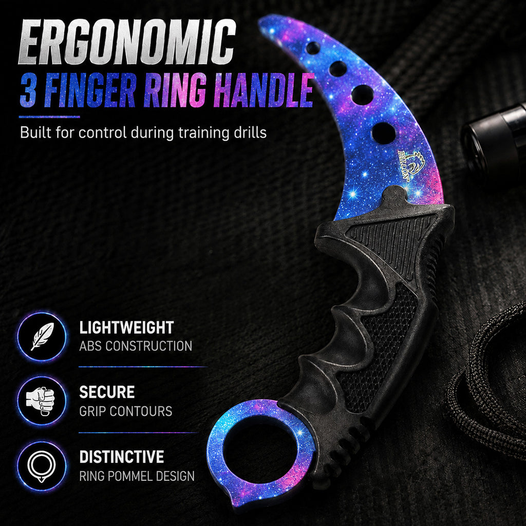 Falcon 7 1/2" Purple Combat Karambit Trainer Knife