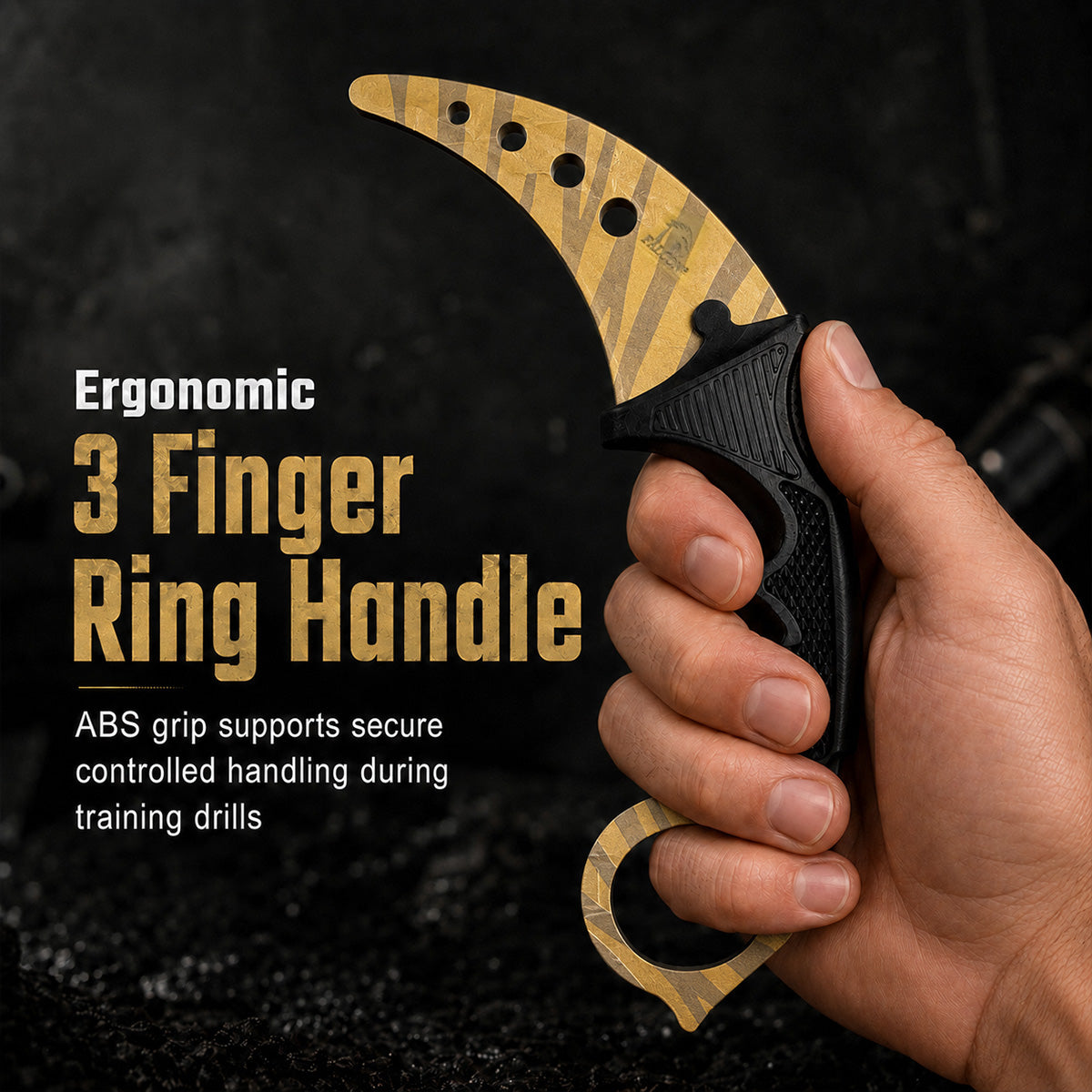7 1/2" Gold Karambit Trainer Knife