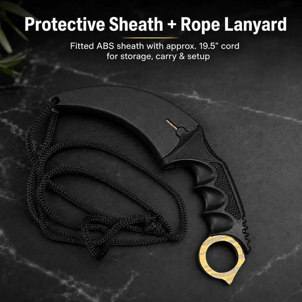 7 1/2" Gold Karambit Trainer Knife