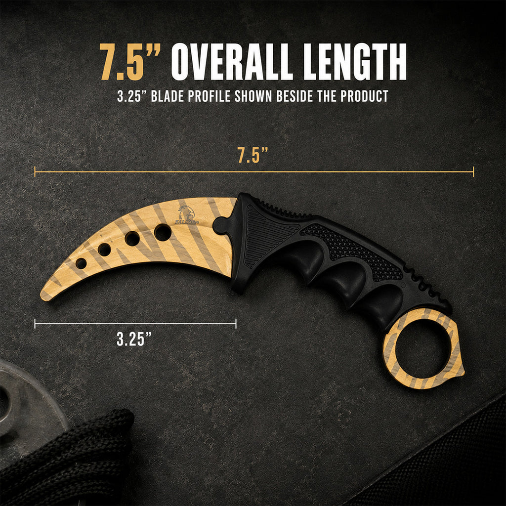 7 1/2" Gold Karambit Trainer Knife