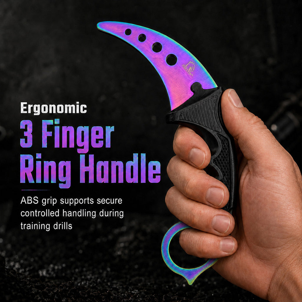 3" Rainbow Blade / Black Handle / Tactical Knife