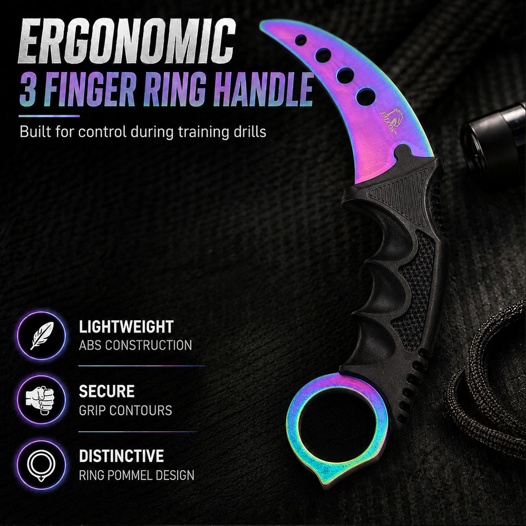 3" Rainbow Blade / Black Handle / Tactical Knife