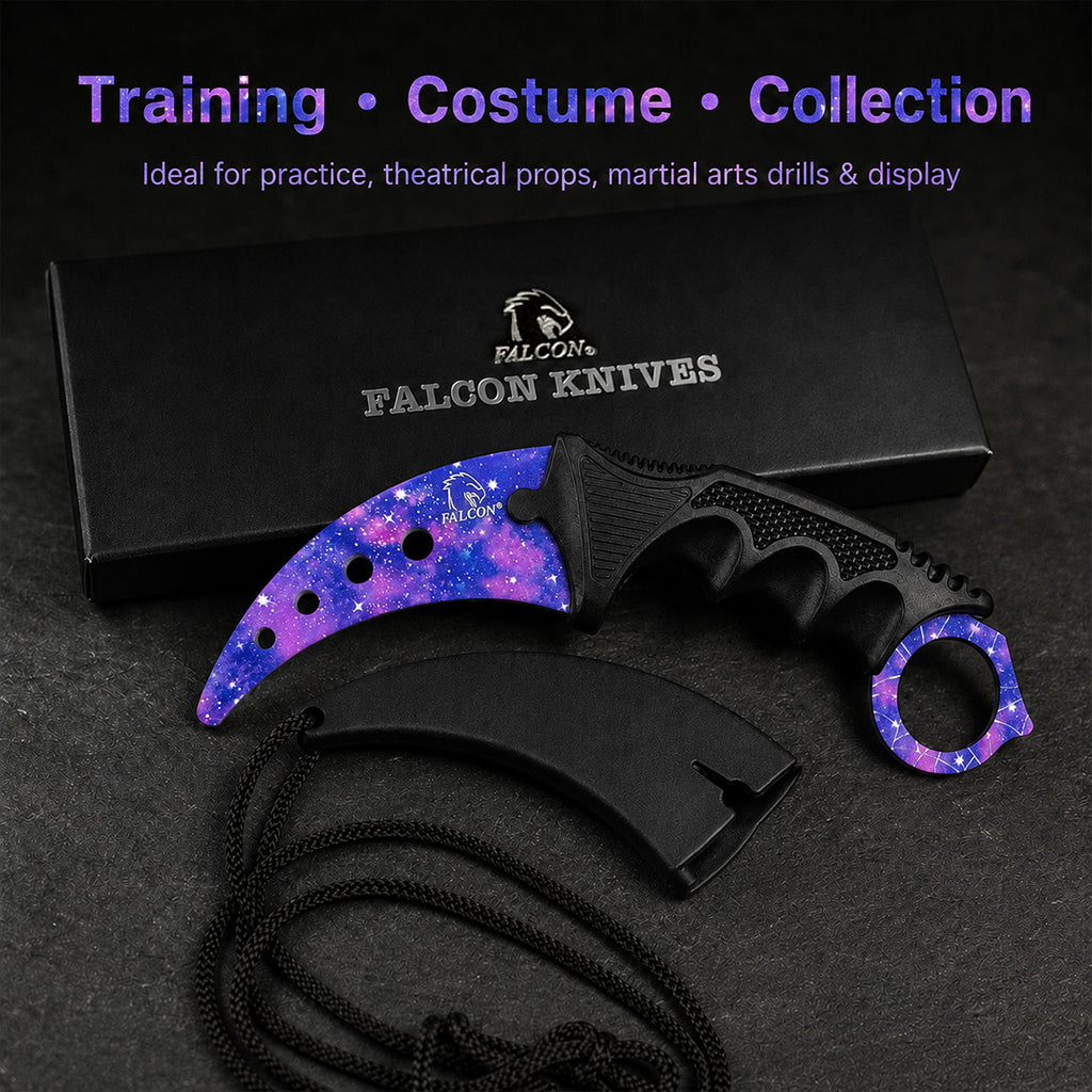Falcon Purple Karambit Trainer Knife