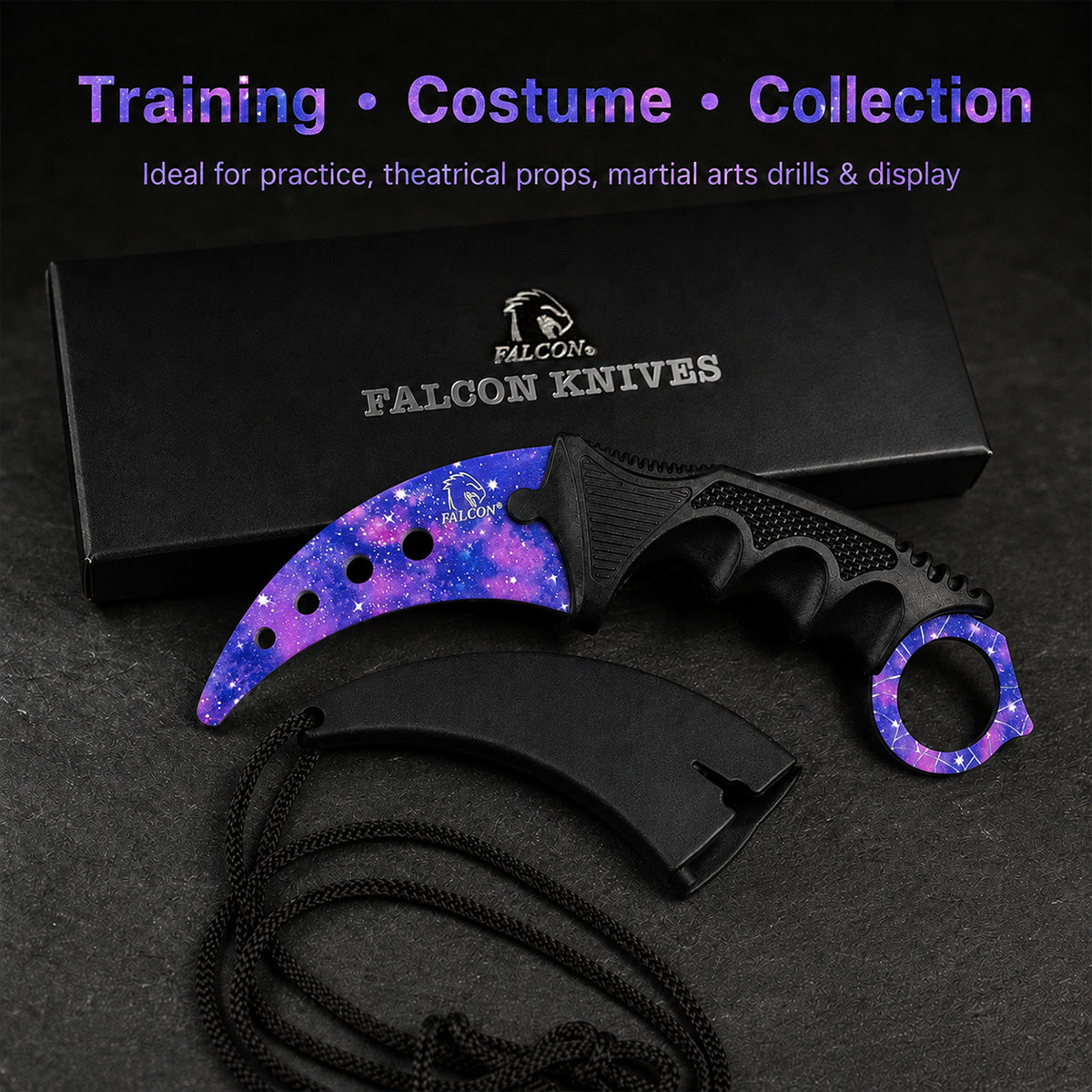Falcon Purple Karambit Trainer Knife