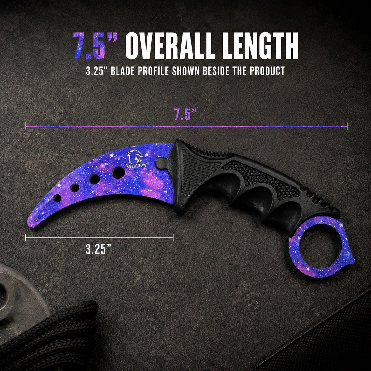 Falcon Purple Karambit Trainer Knife