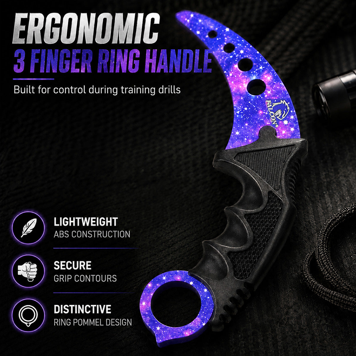 Falcon Purple Karambit Trainer Knife