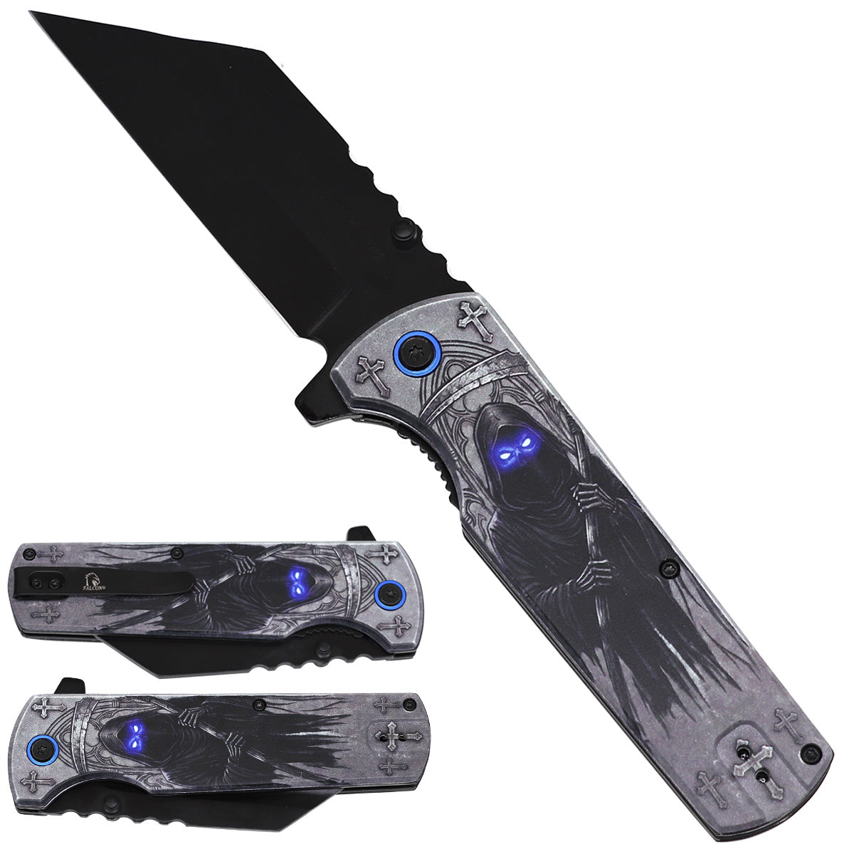 Grim Reaper Spring-Assisted Pocket Knife | KS1315GR-1, 4.75-Inch Blade