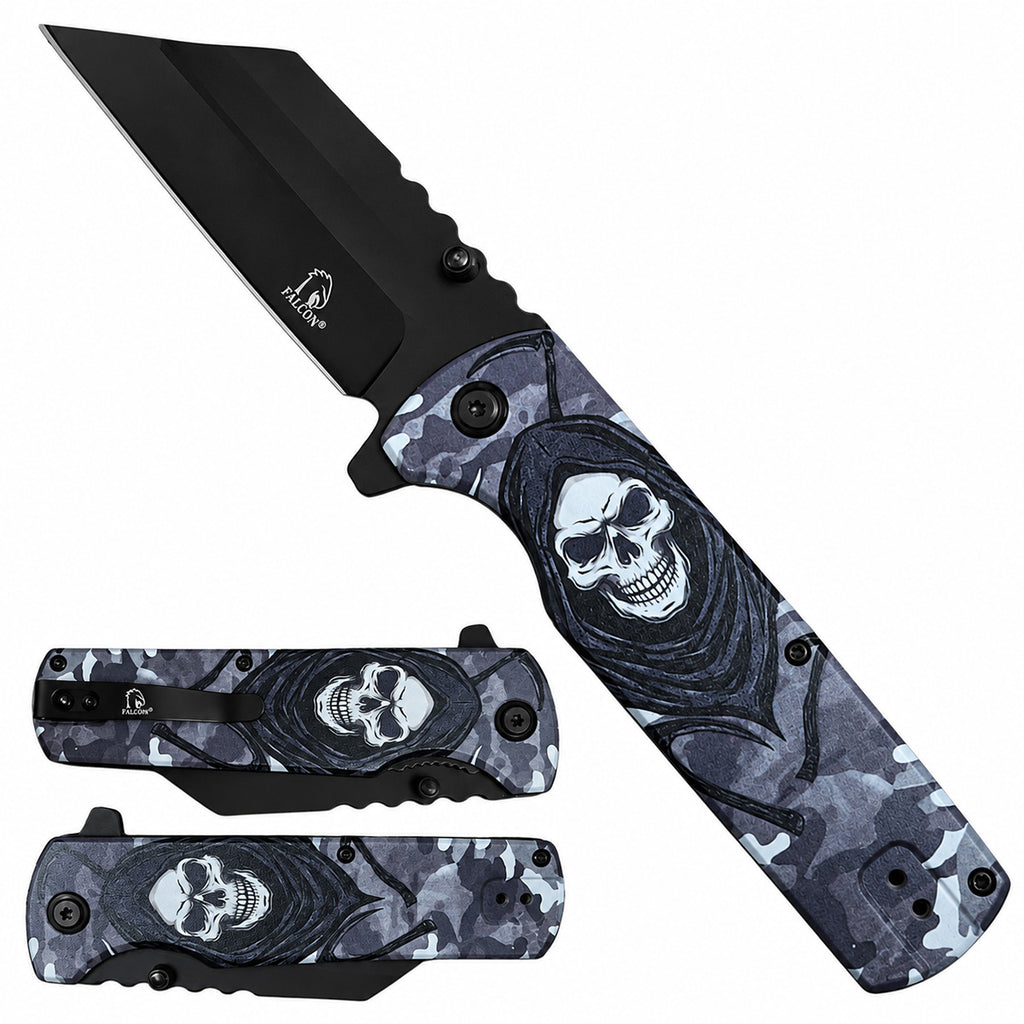 Spring-Assisted Folding Knife with Grim Reaper Handle | KS1315GR-2