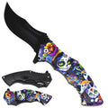 " Día de Los Muertos" Spring Assisted Pocket Knives - ABS Plastic Handle