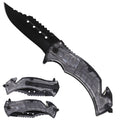 Spring Assisted Pocket Knife - White Transparent Handle
