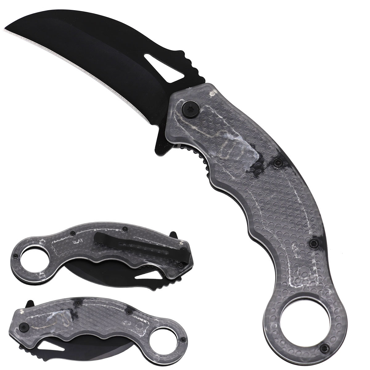 white-karambit-spring-assisted-pocket-knife