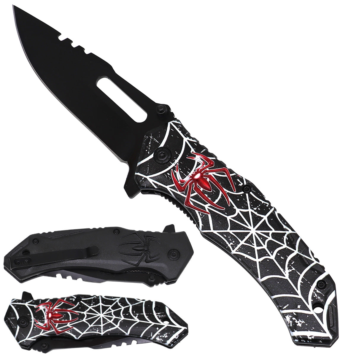 Spring-Assisted Folding Pocket Knife, 3mm Black Blade & ABS Handle | KS1499BK