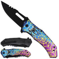 Spider Spring-Assisted Folding Pocket Knife, 3mm Black Blade & ABS Handle | KS1499BL