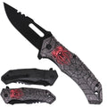 Spider Spring-Assisted Folding Pocket Knife, 3mm Black Blade & ABS Handle | KS1499GY