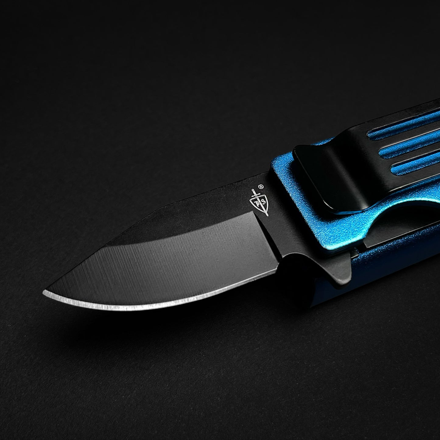 4 1/2" Blue Spring Assisted lighter Knife