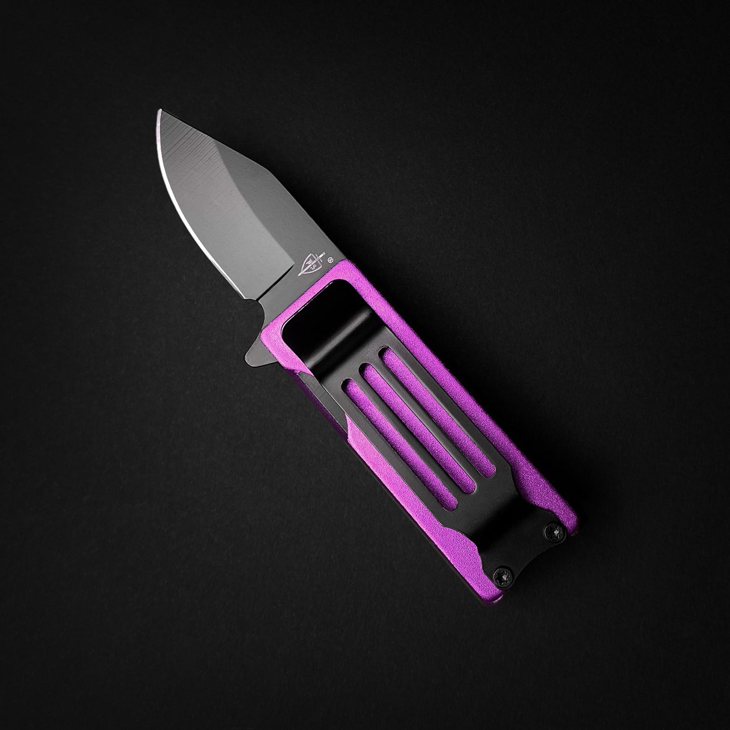 4 1/2" Purple Spring Assisted lighter Knife