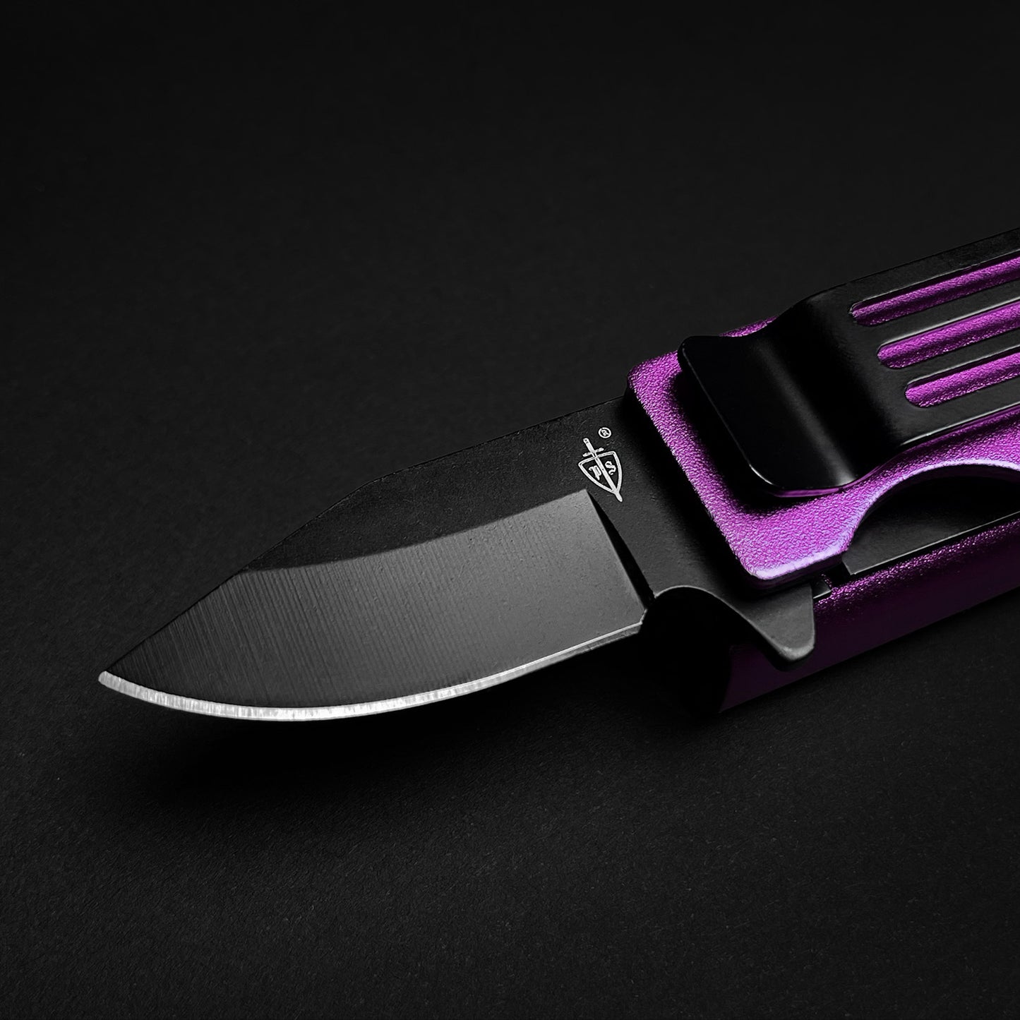 4 1/2" Purple Spring Assisted lighter Knife