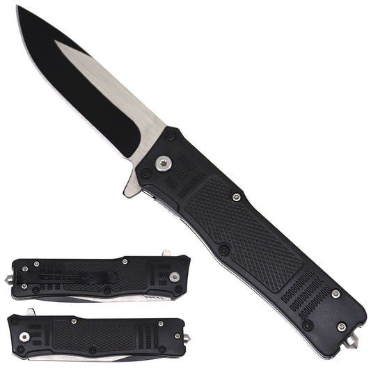 Black Handle Spring Assisted Pocket Knife