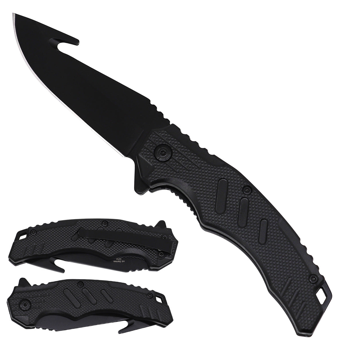 3mm Spring-Assisted Pocket Knife with 4.5-Inch ABS Handle – KS1590BK