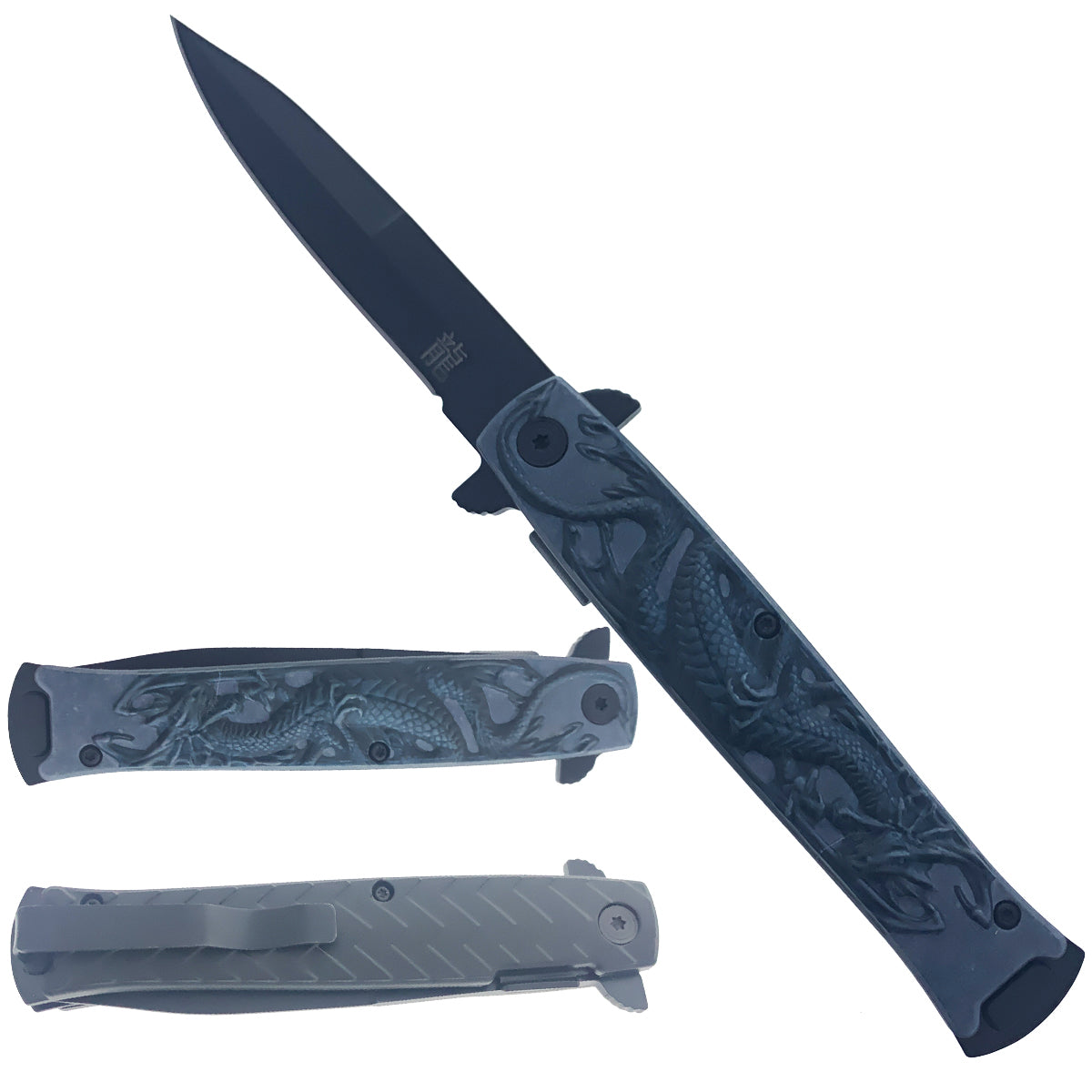 falcon-8-overall-spring-assisted-knife-w-silver-dragon-handle