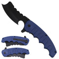 8" Pocket Knife -  Navy Handle w/ Belt Clip