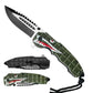 8" Spring Assisted Pocket Knife Green Shark Handle