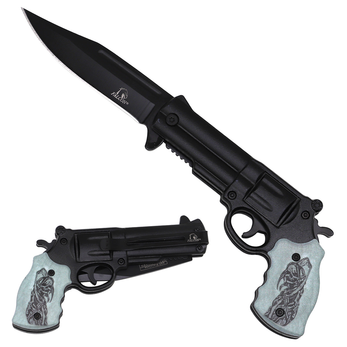Falcon Knives - Revolver Grim Reaper Spring Assisted Knife