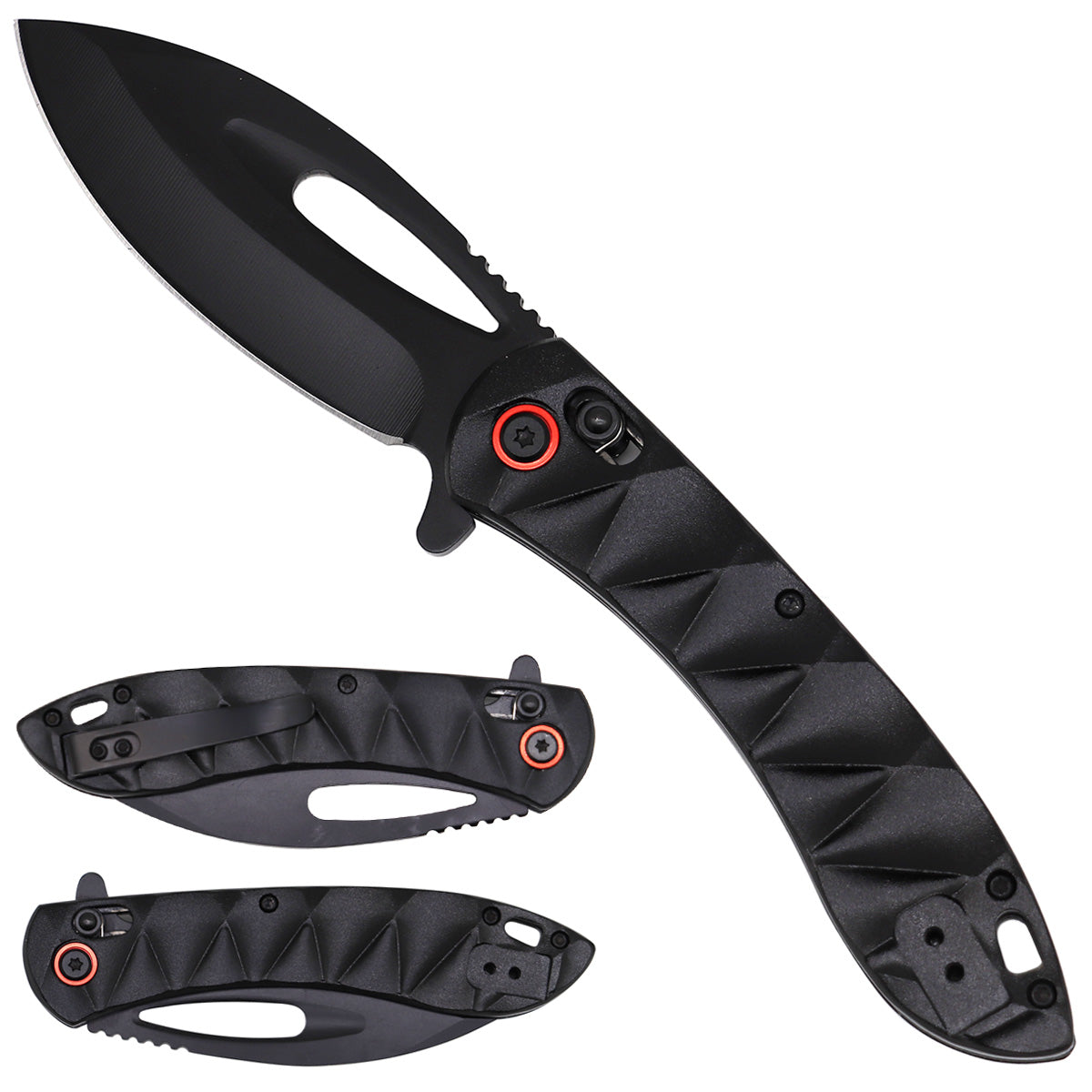 Falcon Black Spring Assisted Pocket Knife with Locking Mechanism