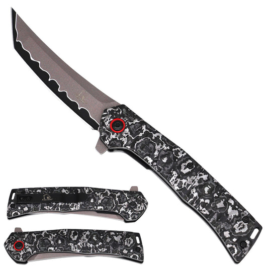 Falcon Spring Assisted Pocket Knife - Hamon Blade