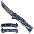 Falcon KS2420-4 spring-assisted folding knife with 3.5-inch blade and 4.75-inch aluminum handle