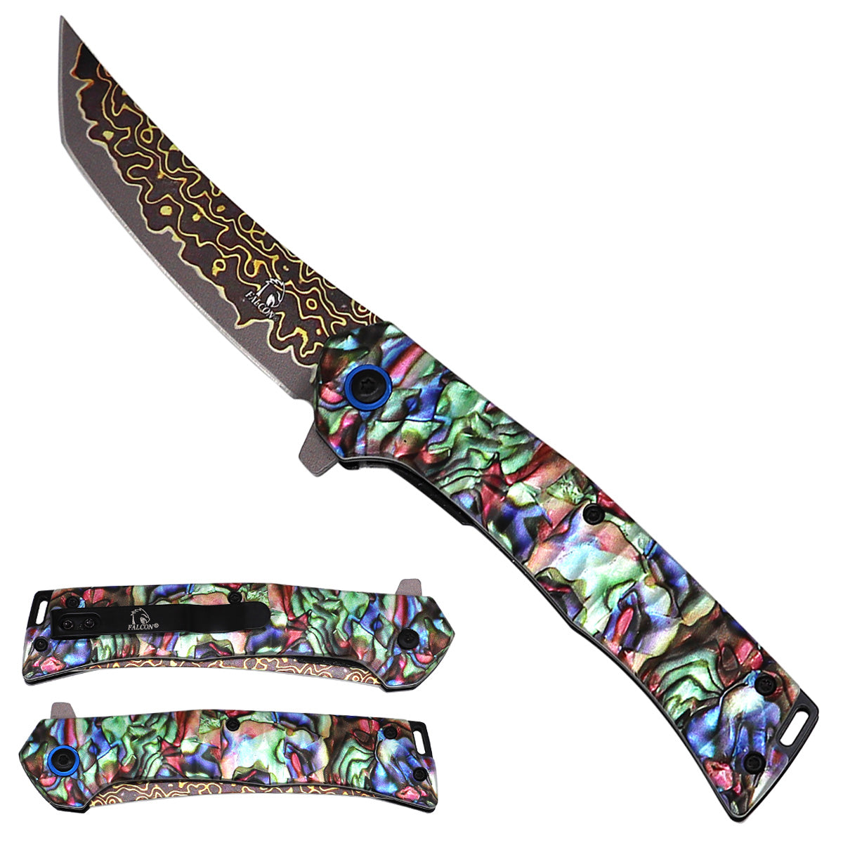 Falcon Assisted Folding Pocket Knife, 3.5-Inch Blade & Aluminum Handle | KS2420-5