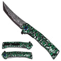 Falcon KS2420-6 spring-assisted folding knife with 3.5-inch blade and 4.75-inch aluminum handle