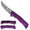 Falcon KS2420-8 spring-assisted folding knife with 3.5-inch blade and 4.75-inch aluminum handle