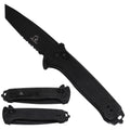 Falcon Black Button-Lock Spring-Assisted Pocket Knife