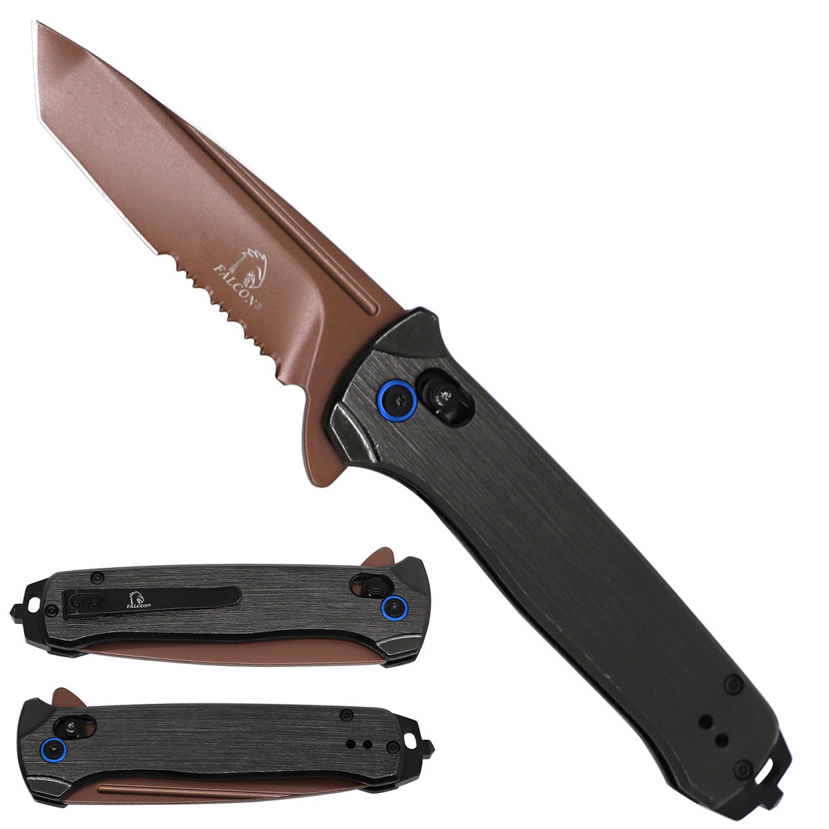 KS2465GY bearing-style folding knife with 3.5-inch blade and brushed 4.75-inch aluminum handle