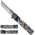 Falcon Dragon Tanto Spring Assisted Pocket Knife - 3D Printed Handle - Pacific Solution wholesale pocket knife SKU KS2538DG