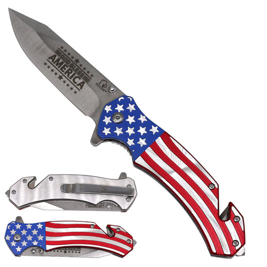 God Bless America Patriotic Spring-Assisted Knife – KS2817CGB