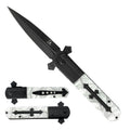 3 1/2 " Black Blade / White Handle w Cross /  Assited Knife