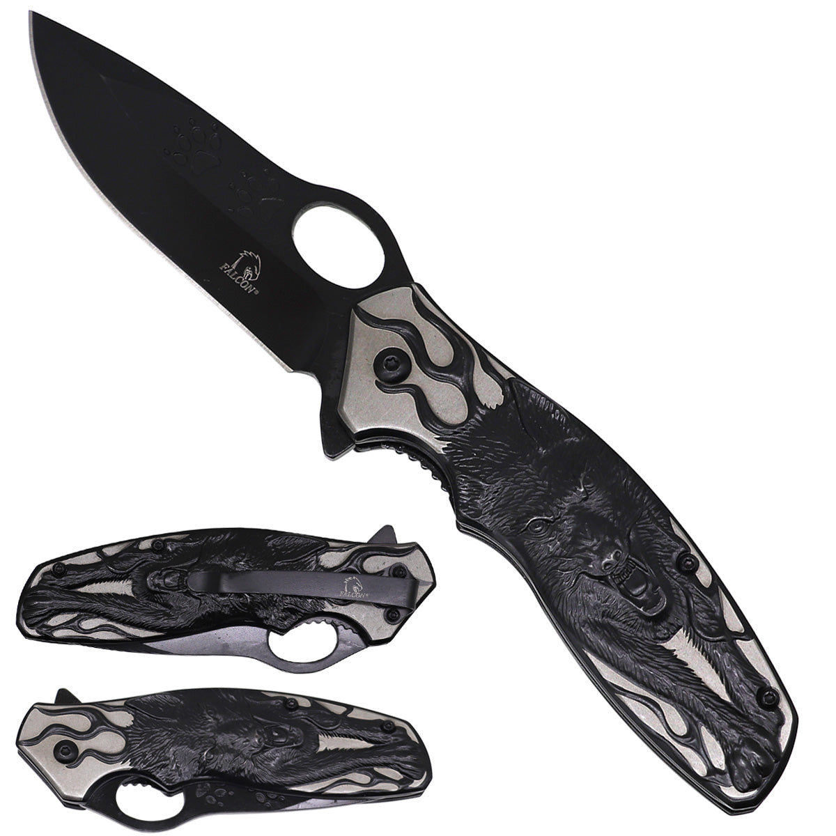 Falcon Black Spring-Assisted Pocket Knife | KS3028BK