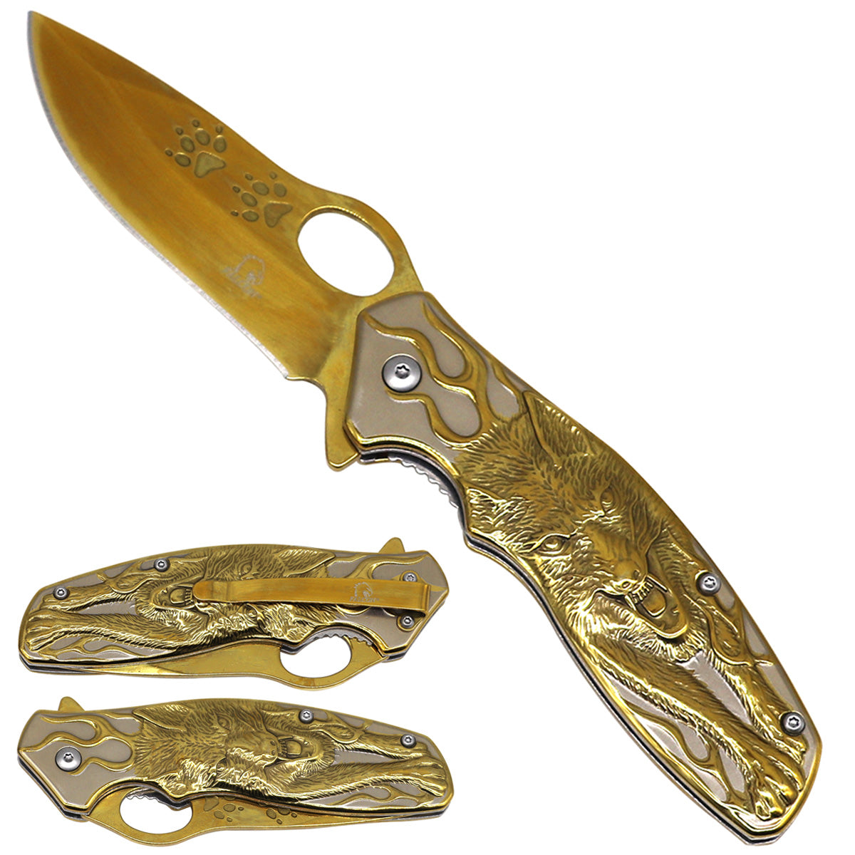 Falcon Gold Spring-Assisted Pocket Knife | KS3028GD