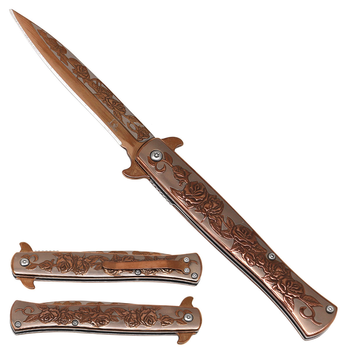 Falcon Rose Gold Rose Spring Assisted EDC Knife