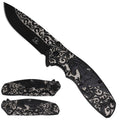 Falcon KS3044BK Black Titanium Laser Spring Assisted Folding Knife