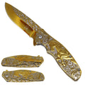 Falcon KS3044GD Gold Titanium Laser Spring Assisted Folding Knife