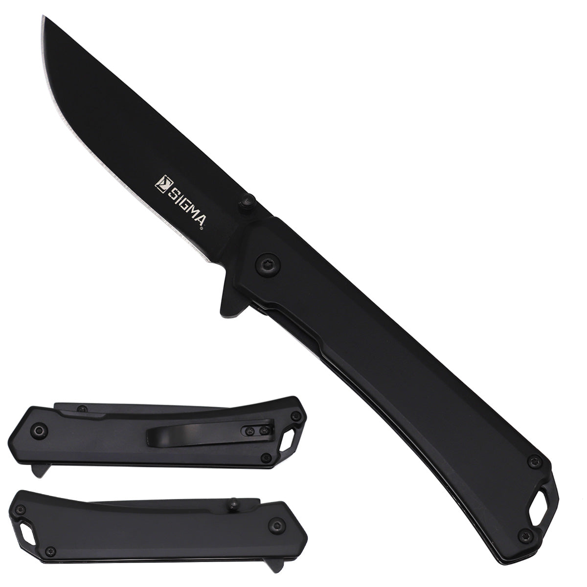 Sigma Ball Bearing Folding Knife -3 1/2" Blade / 4 3/4" Handle / Bearing System / Black