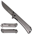 Sigma Ball Bearing Folding Knife - 3 1/2" Blade / 4 3/4" Handle / Bearing System / Grey